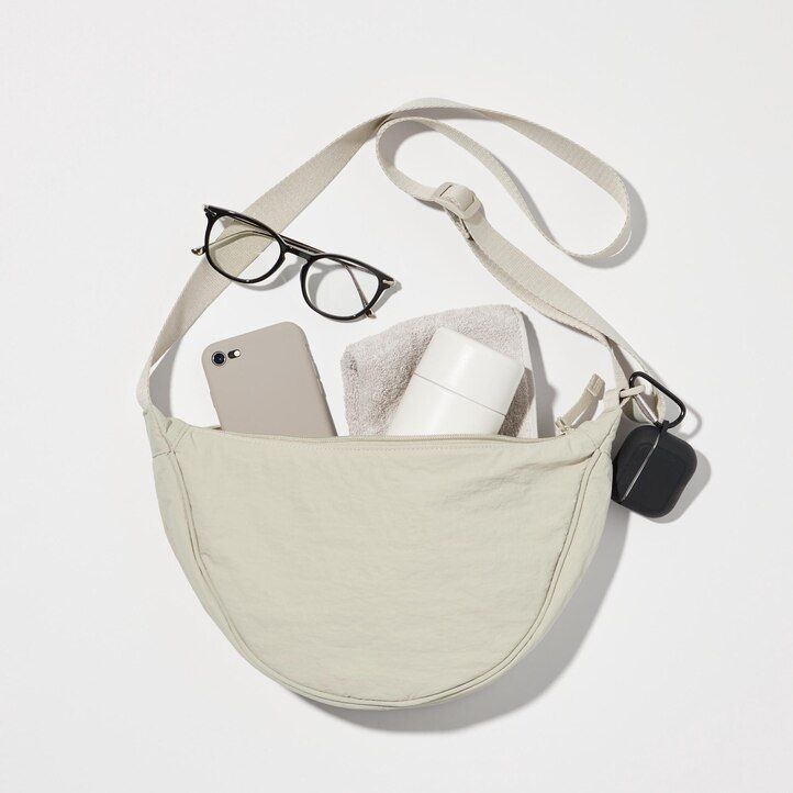 borsa a tracolla rotonda uniqlo mini da donna gialla