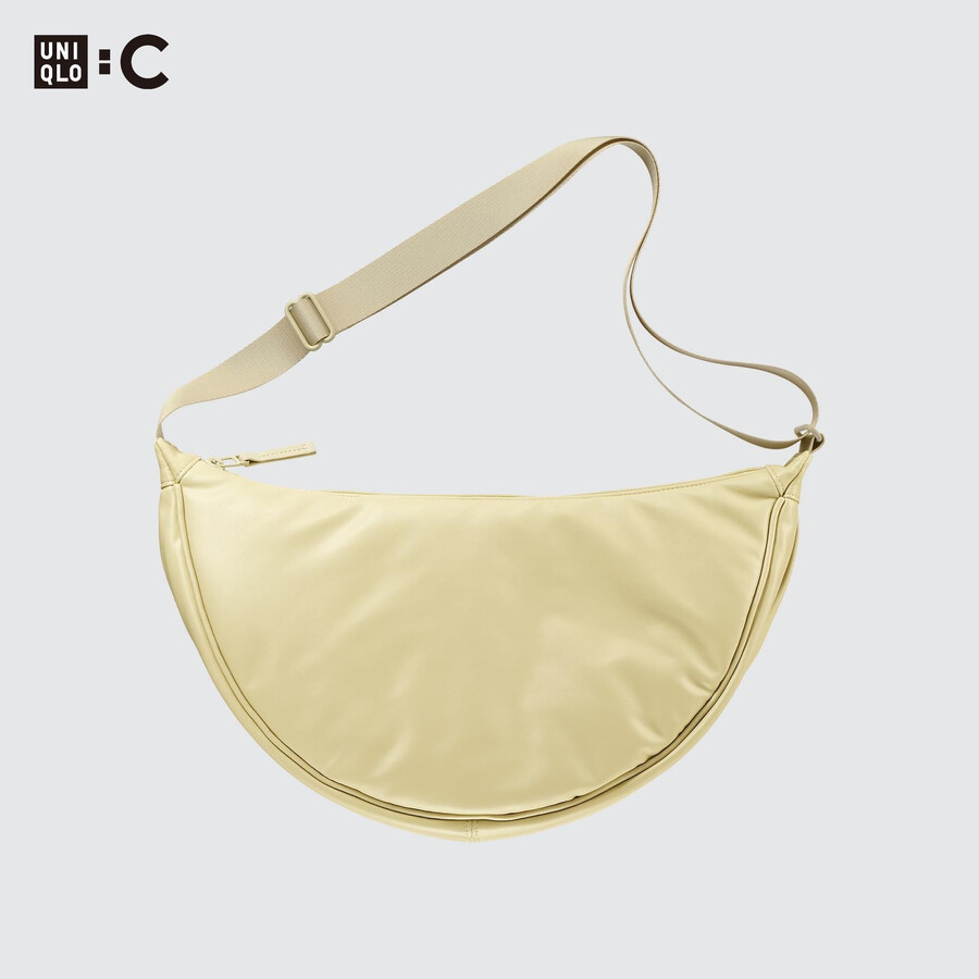 borsa a tracolla rotonda uniqlo gialla da donna
