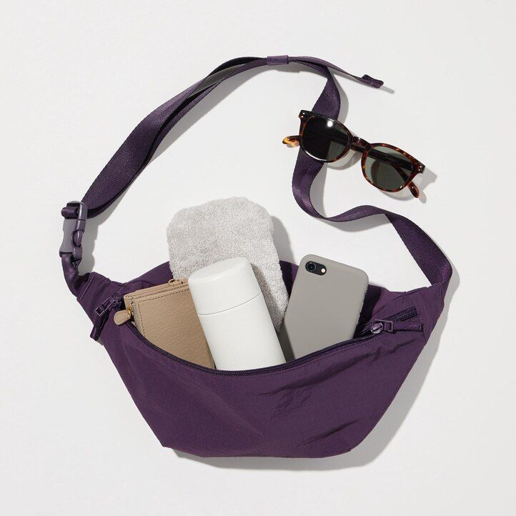 borsa a tracolla in nylon uniqlo da donna beige