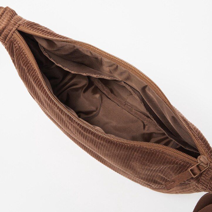 borsa a tracolla rotonda uniqlo olive in velluto a coste da donna