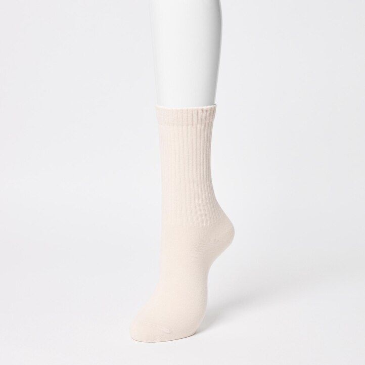 calzini a coste uniqlo da donna tre paia bianchi