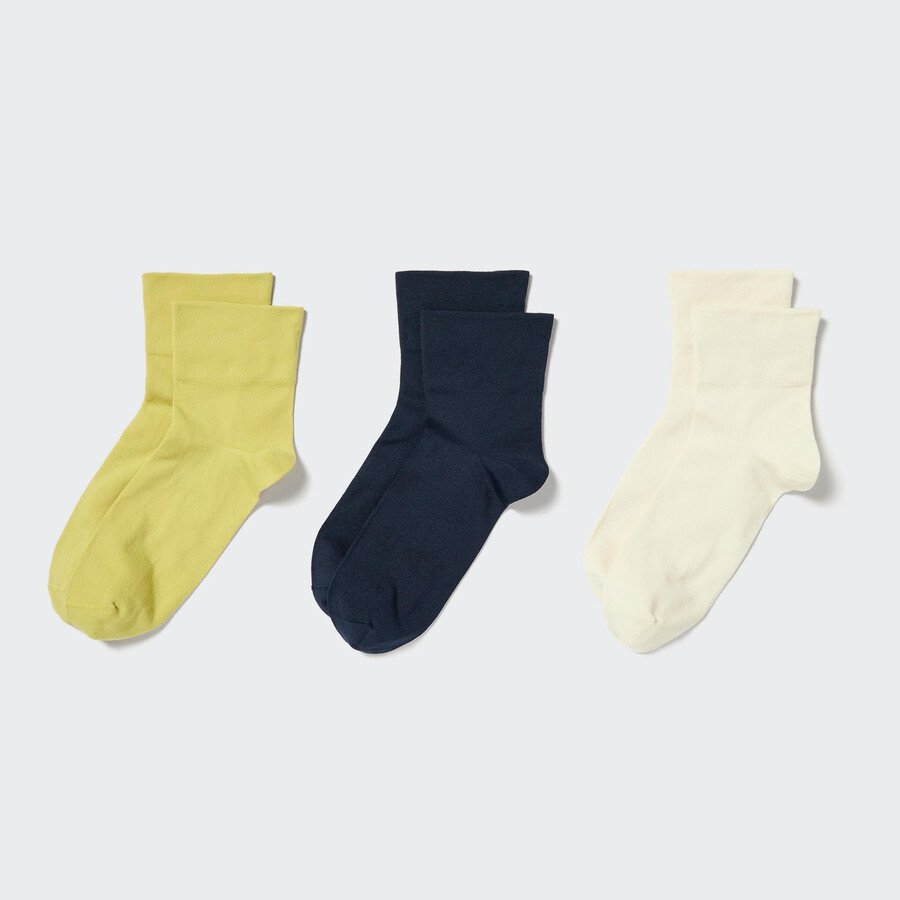 calzini uniqlo crew tapered da donna tre paia colore verde