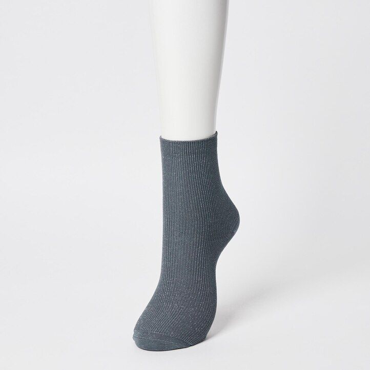 calzini uniqlo glitter da donna tre paia grigio scuro