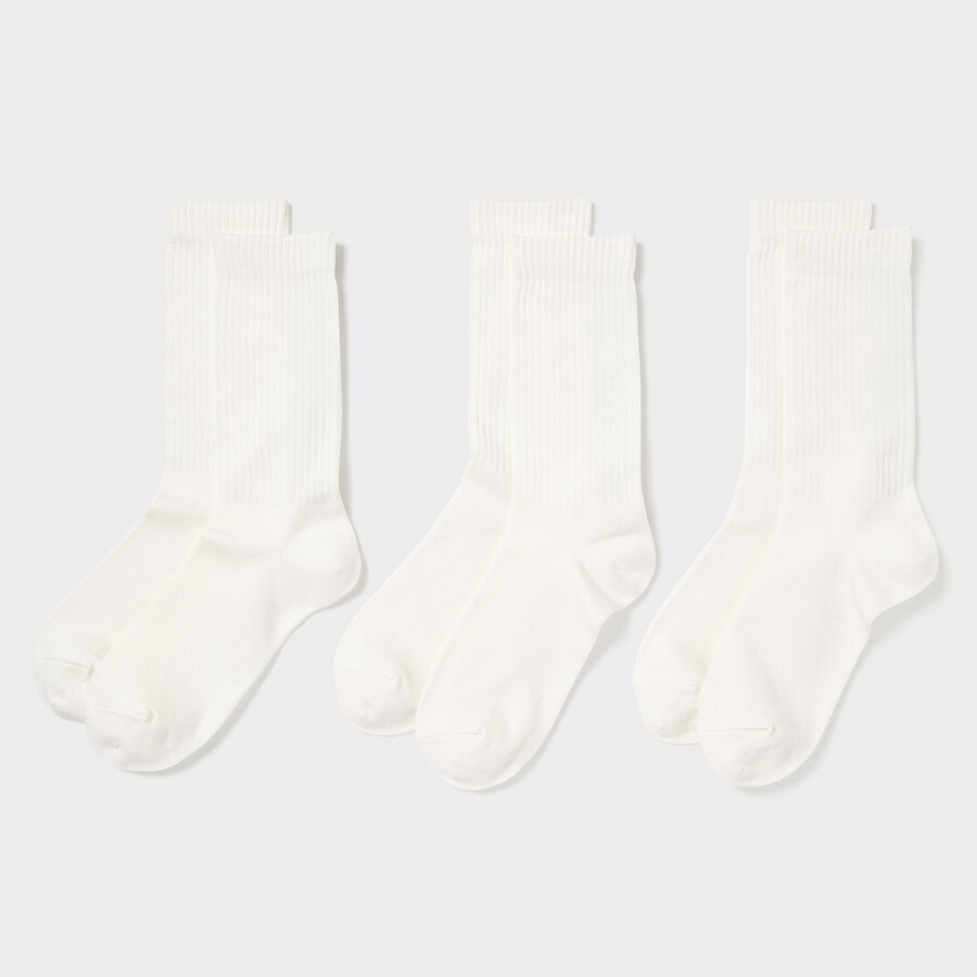 uniqlo calzini a coste da donna tre paia bianchi