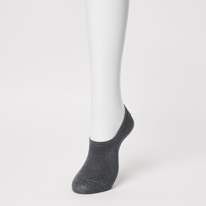 uniqlo mesh invisible no show tre paia di calzini da donna grigio scuro