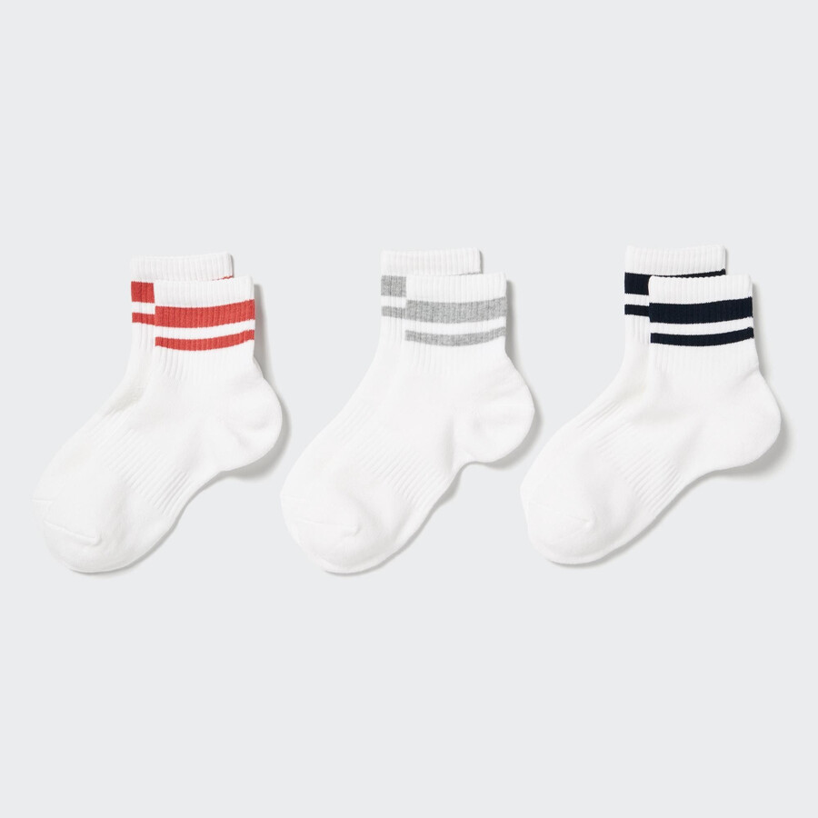 calzini uniqlo crew pile line da donna tre paia bianchi