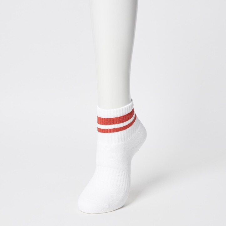 calzini uniqlo crew pile line da donna tre paia bianchi