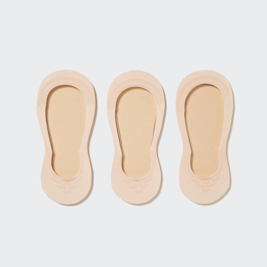 calzini invisibili trasparenti uniqlo beige tre paia da donna