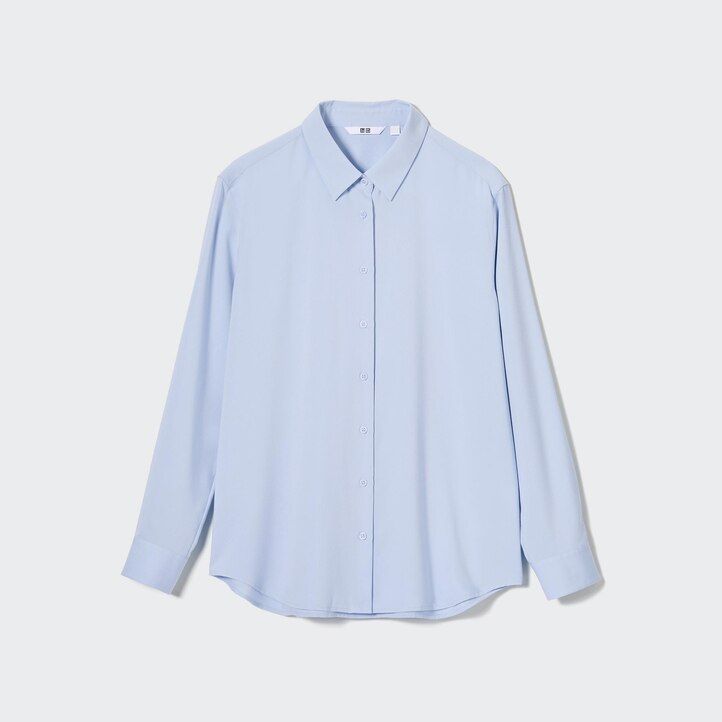 blusa con maniche in rayon uniqlo da donna nera