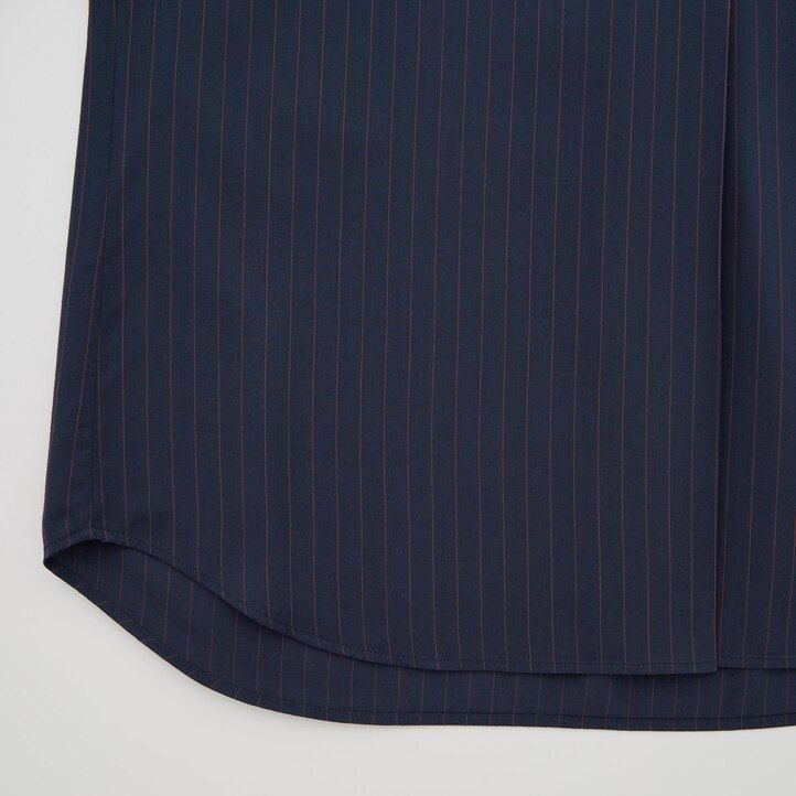 blusa da donna uniqlo con colletto alla coreana a righe in rayon maniche 34
