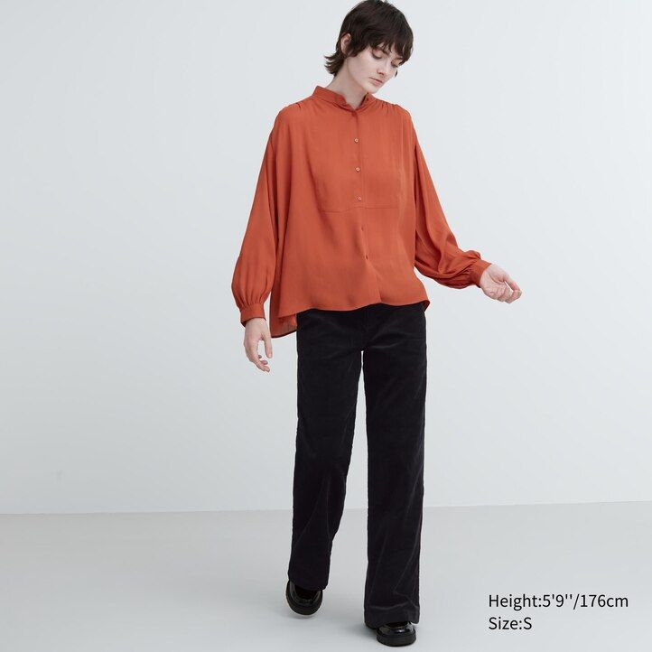 blusa uniqlo volume da donna bianca
