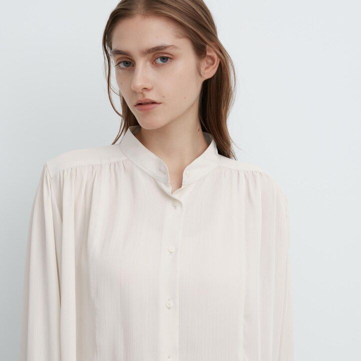 blusa uniqlo volume da donna bianca
