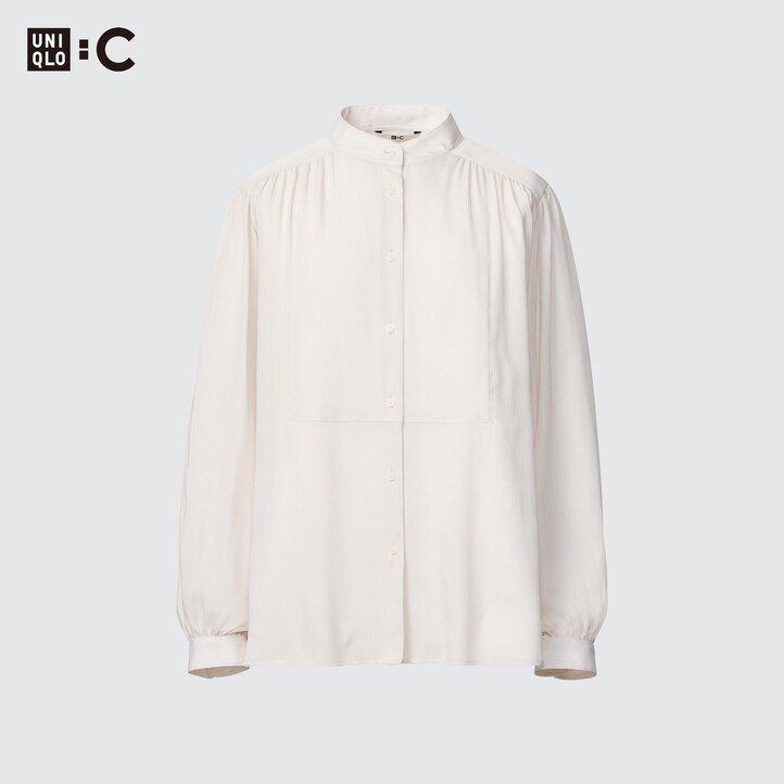 blusa uniqlo volume da donna bianca