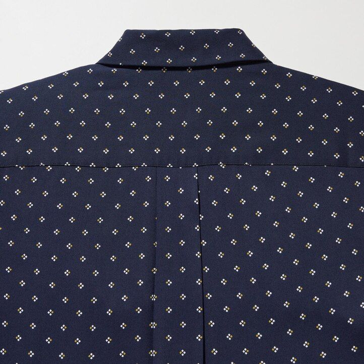 blusa da donna con maniche stampate in rayon uniqlo blu navy