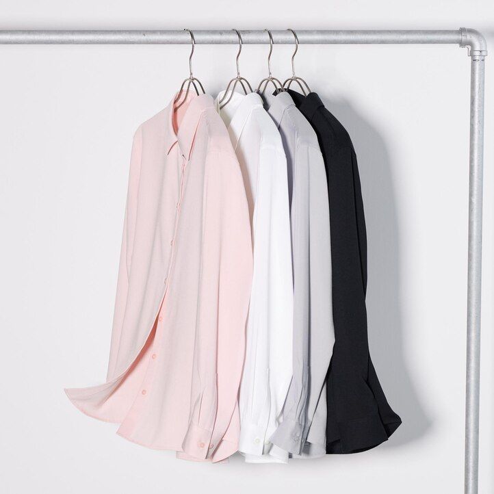 blusa da donna con maniche in rayon uniqlo rosa