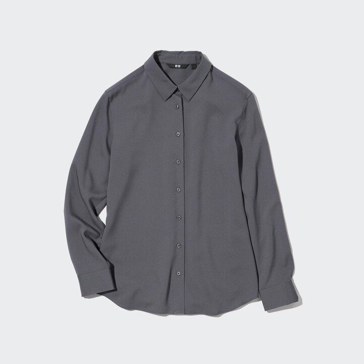 blusa nera con maniche in rayon uniqlo da donna