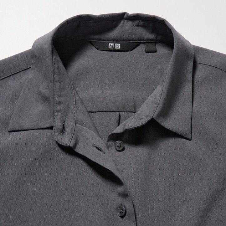 blusa nera con maniche in rayon uniqlo da donna