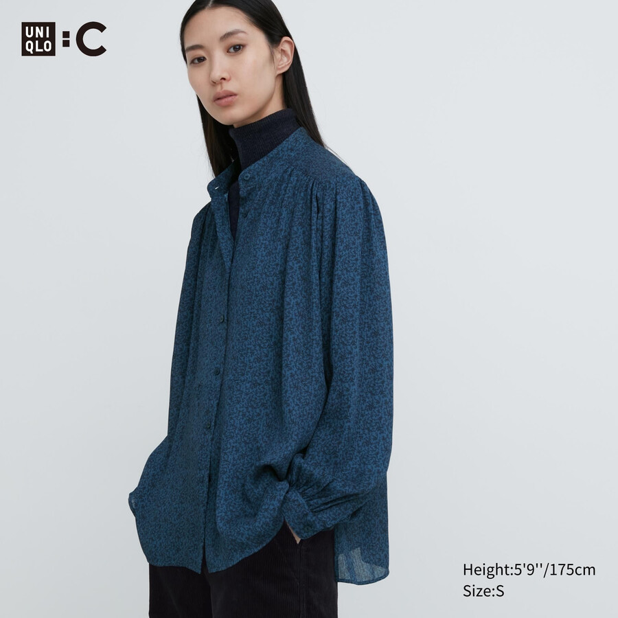 blusa da donna uniqlo stampata blu