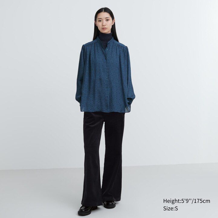 blusa da donna uniqlo stampata blu