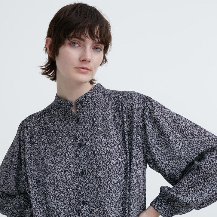 blusa da donna uniqlo stampata blu