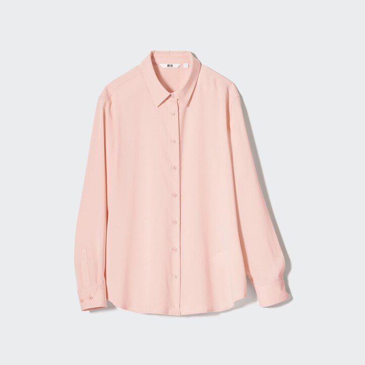 blusa con maniche in rayon uniqlo da donna rosa