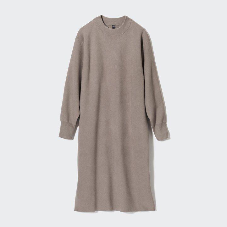 abito da donna uniqlo souffle yarn con maniche lisce verde