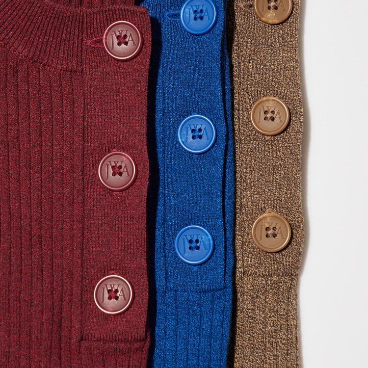 abito da donna uniqlo in maglia a coste con maniche rosso