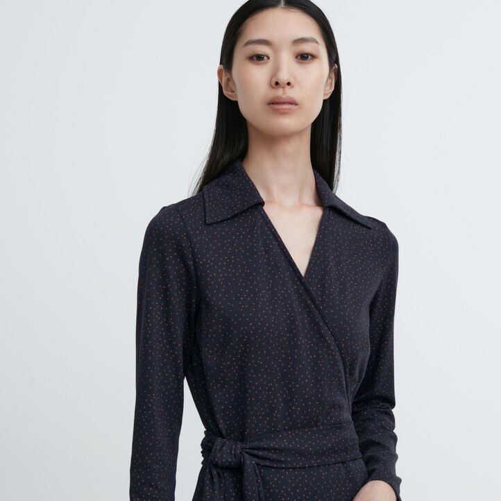 abito da donna uniqlo marrone con maniche stampate