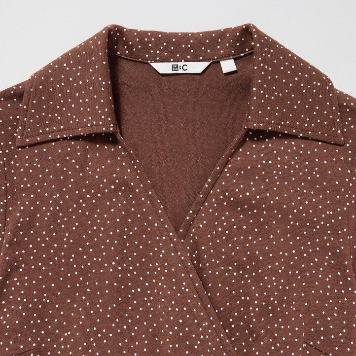 abito da donna uniqlo marrone con maniche stampate