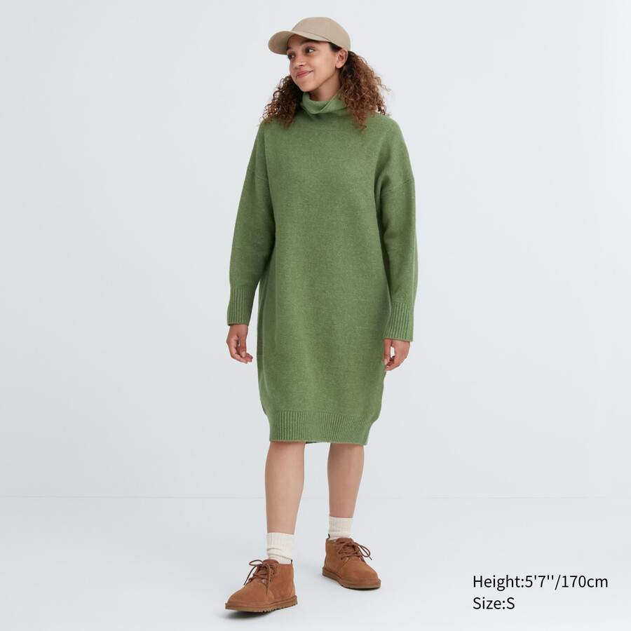 abito da donna uniqlo souffle yarn con maniche verdi