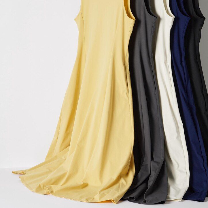 abito senza maniche uniqlo airism ultra stretch da donna colore blu navy