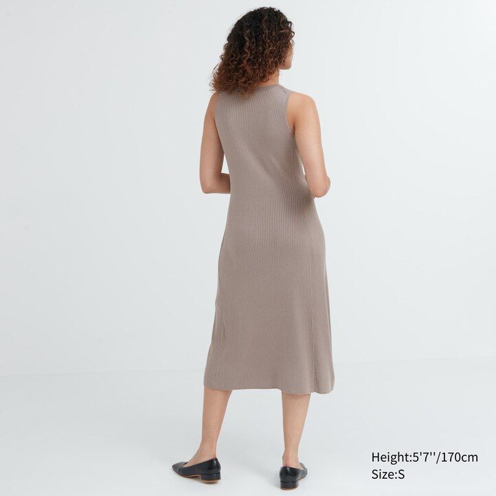 abito da donna senza maniche in maglia di misto cotone uniqlo rosso