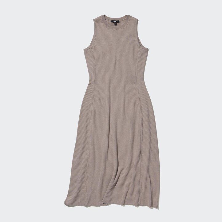 abito da donna senza maniche in maglia di misto cotone uniqlo rosso
