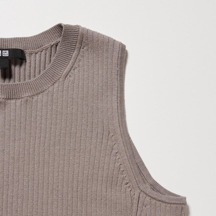 abito da donna senza maniche in maglia di misto cotone uniqlo rosso