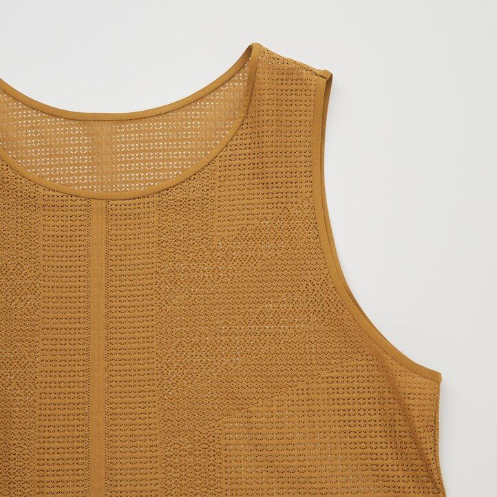 abito lungo da donna uniqlo in rete marrone senza maniche