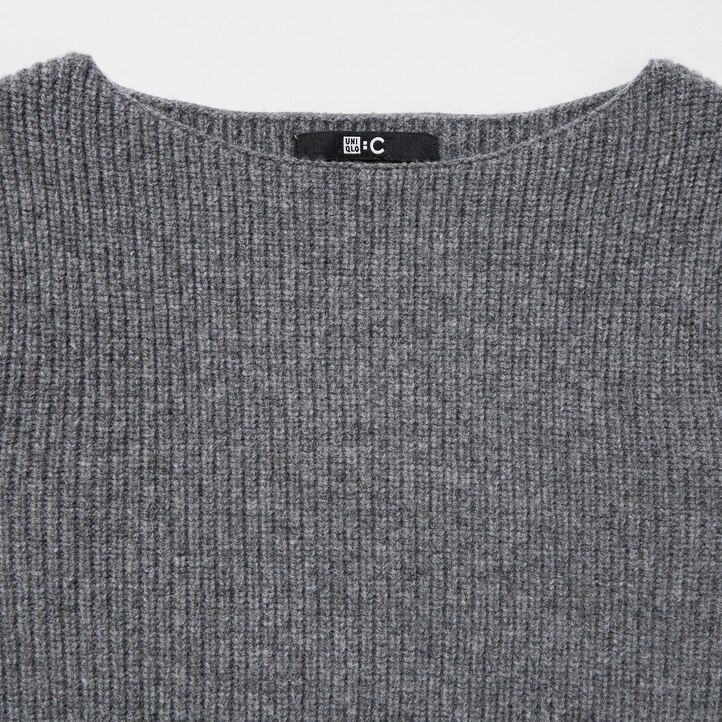 abito da donna in maglia con maniche a scollo a barca uniqlo nero