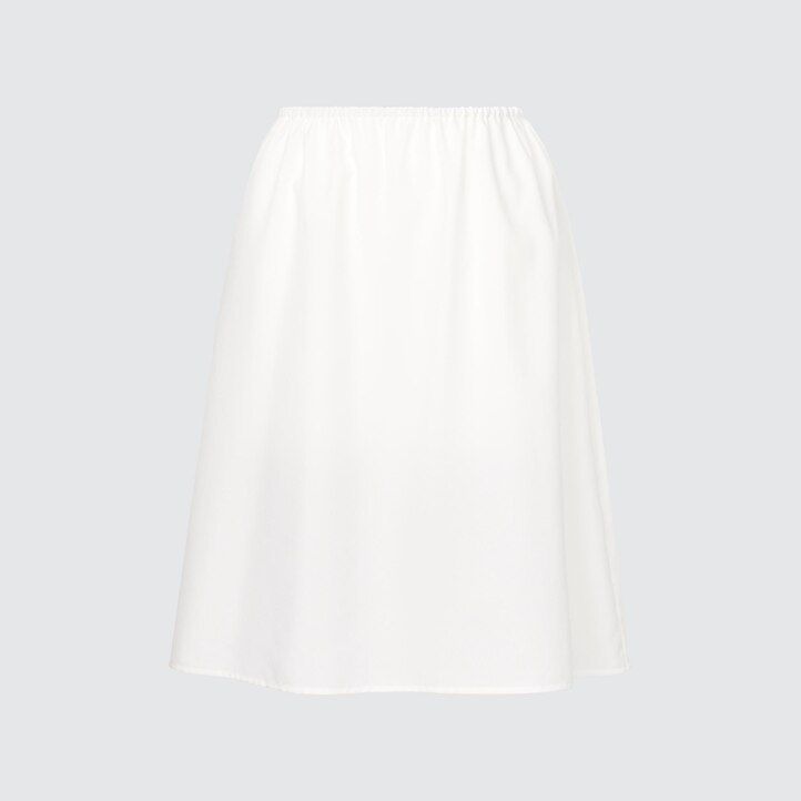 abito da donna uniqlo stampato con maniche a palloncino bianco
