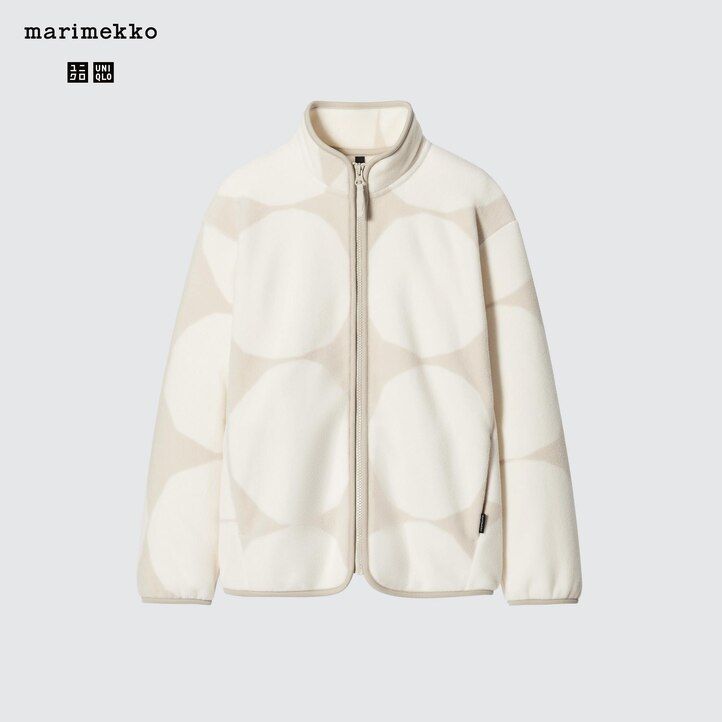 giacche in pile stampato uniqlo da donna grigio chiaro
