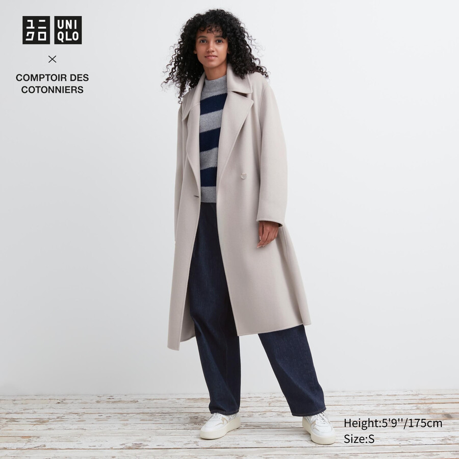 giacche avvolgenti in misto lana uniqlo da donna beige