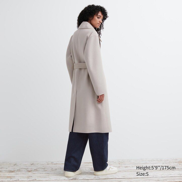 giacche avvolgenti in misto lana uniqlo da donna beige