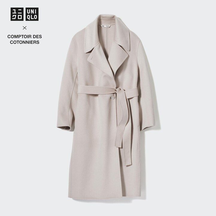 giacche avvolgenti in misto lana uniqlo da donna beige