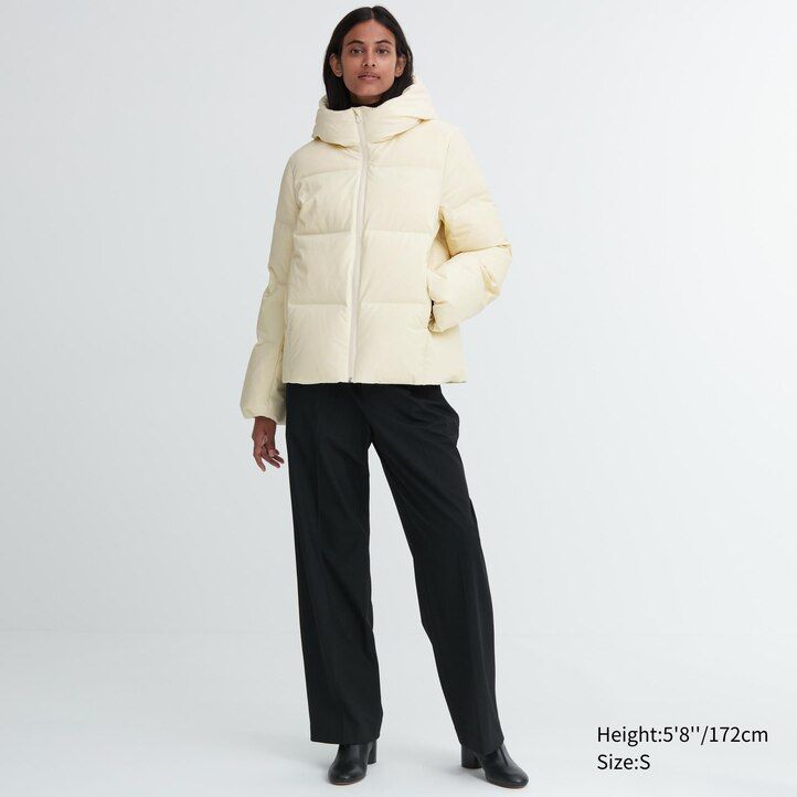 piumini senza cuciture uniqlo da donna colore oliva