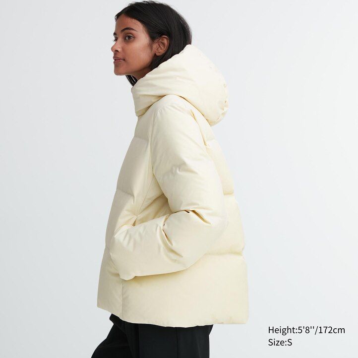 piumini senza cuciture uniqlo da donna colore oliva