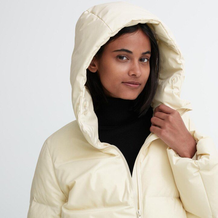 piumini senza cuciture uniqlo da donna colore oliva