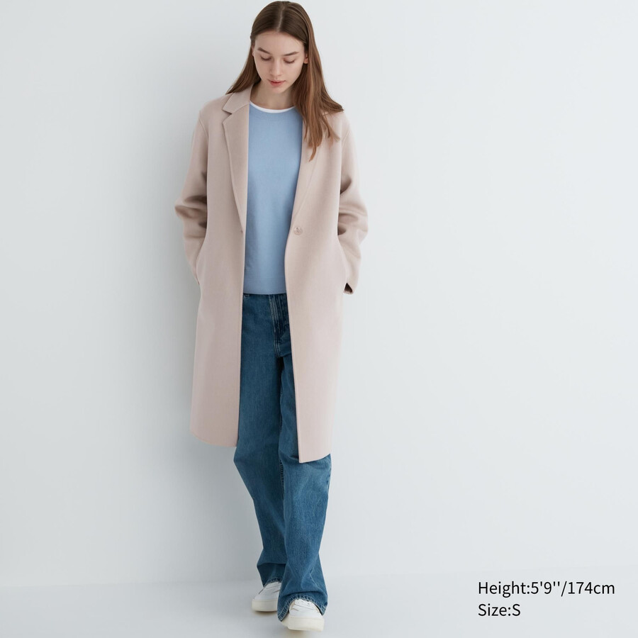 giacche da donna in misto lana uniqlo beige