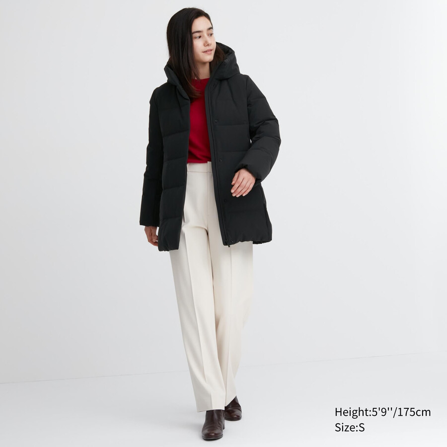 piumino senza cuciture uniqlo da donna nero