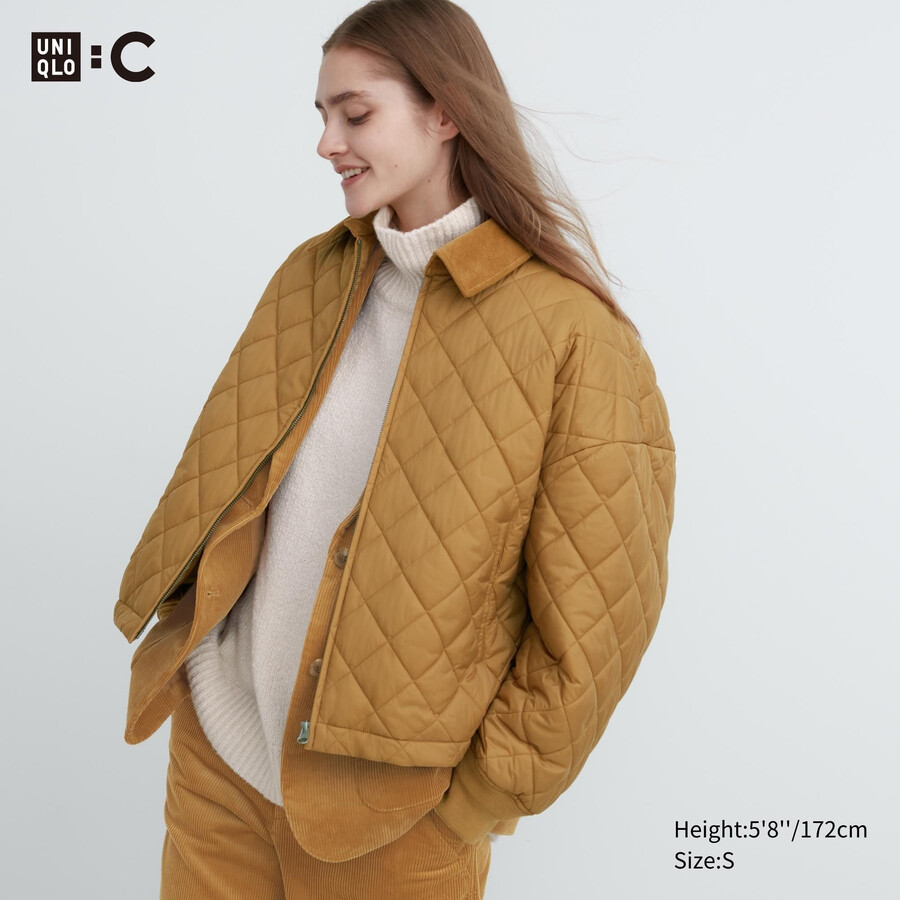 giubbotto imbottito caldo uniqlo marrone da donna