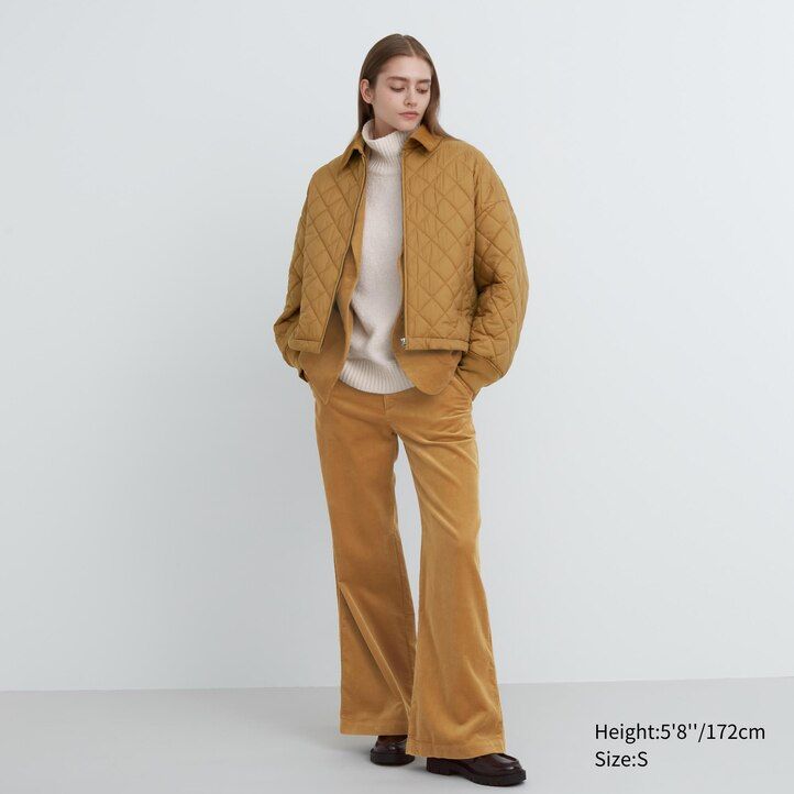 giubbotto imbottito caldo uniqlo marrone da donna