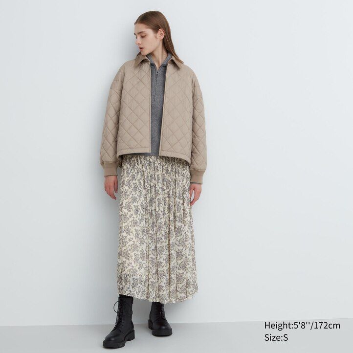giubbotto imbottito caldo uniqlo marrone da donna