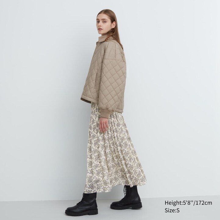 giubbotto imbottito caldo uniqlo marrone da donna